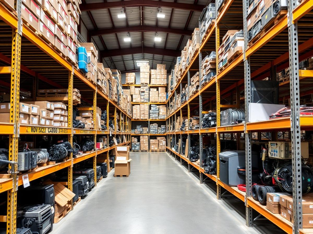 Shelves of genuine heavy-duty vehicle parts available on the ADL Automotive online store